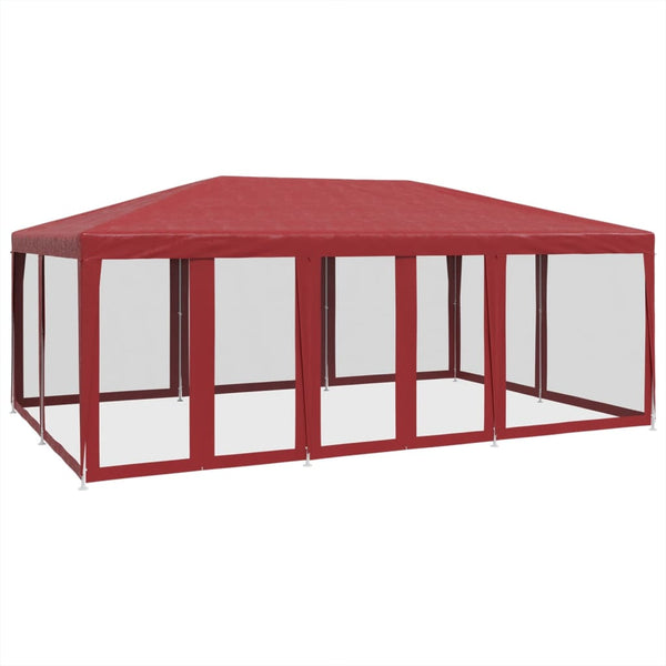 Partyzelt Rot 6x4 m mit Mesh-Seiten