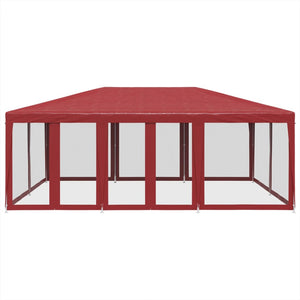 Partyzelt Rot 6x4 m mit Mesh-Seiten