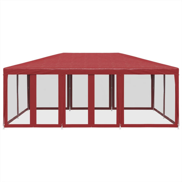 Partyzelt Rot 6x4 m mit Mesh-Seiten