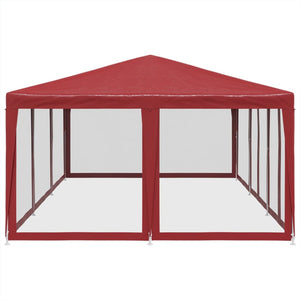 Partyzelt Rot 6x4 m mit Mesh-Seiten