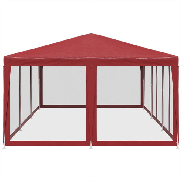 Partyzelt Rot 6x4 m mit Mesh-Seiten
