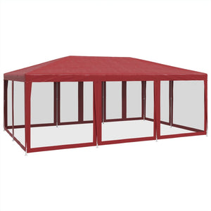 Partyzelt Rot 6x4 m mit Mesh-Seiten