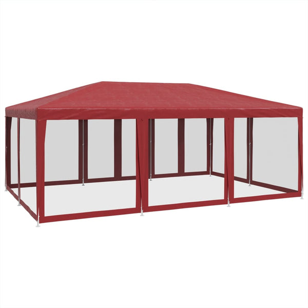 Partyzelt Rot 6x4 m mit Mesh-Seiten