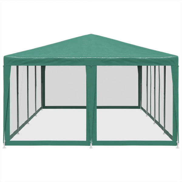 Partyzelt Grün 8x4 m mit Mesh-Seitenteilen