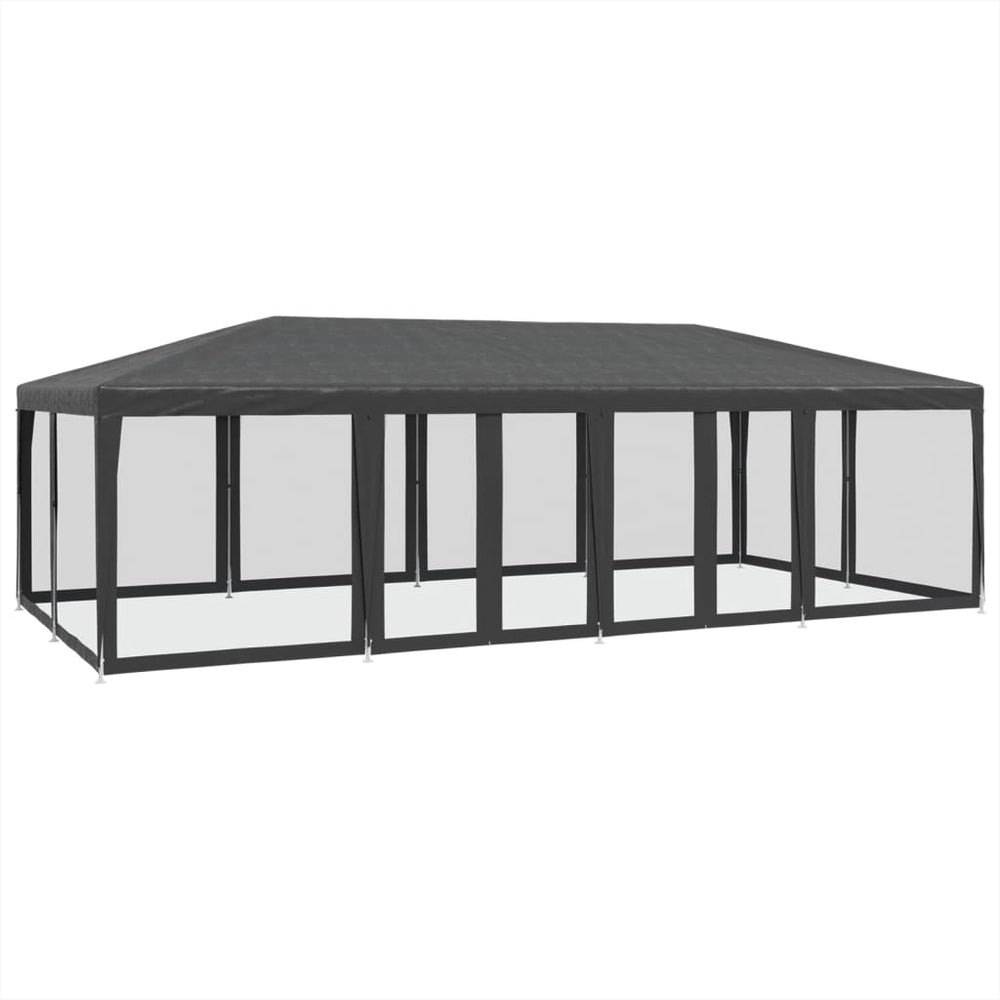 Partyzelt Anthrazit mit Mesh-Seitenteilen 8x4 m