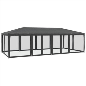 Partyzelt Anthrazit mit Mesh-Seitenteilen 8x4 m