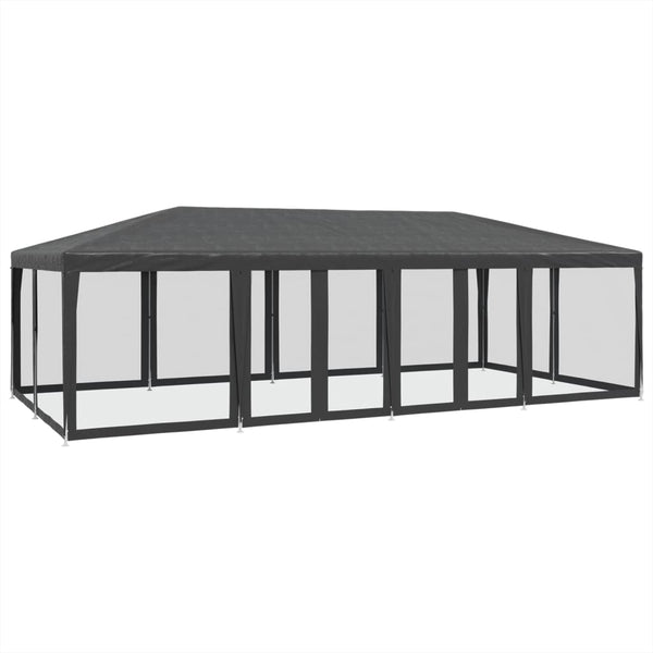 Partyzelt Anthrazit mit Mesh-Seitenteilen 8x4 m