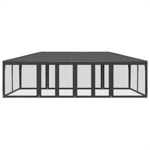 Partyzelt Anthrazit mit Mesh-Seitenteilen 8x4 m