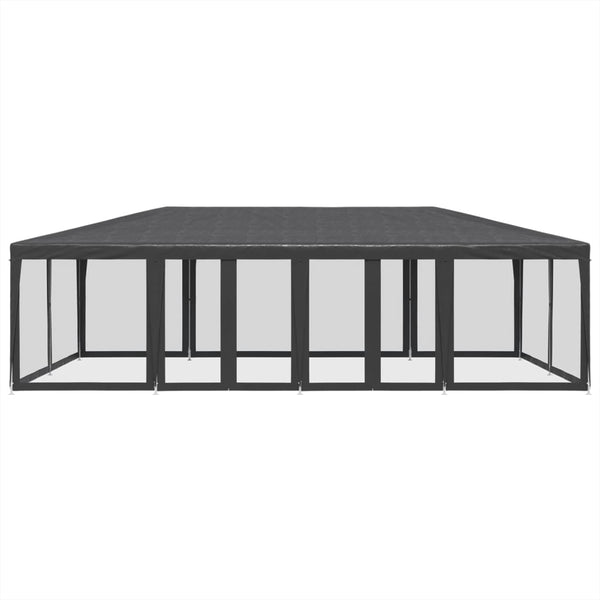 Partyzelt Anthrazit mit Mesh-Seitenteilen 8x4 m
