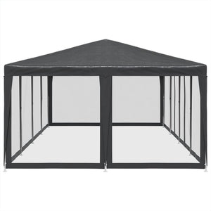 Partyzelt Anthrazit mit Mesh-Seitenteilen 8x4 m