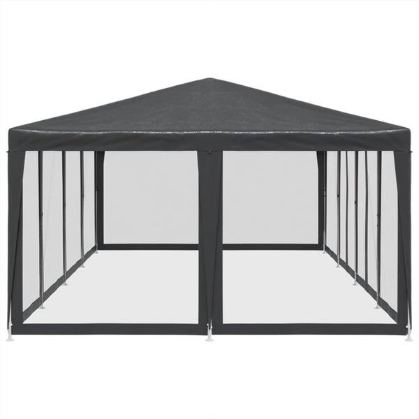 Partyzelt Anthrazit mit Mesh-Seitenteilen 8x4 m