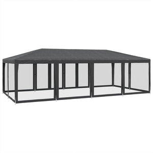 Partyzelt Anthrazit mit Mesh-Seitenteilen 8x4 m