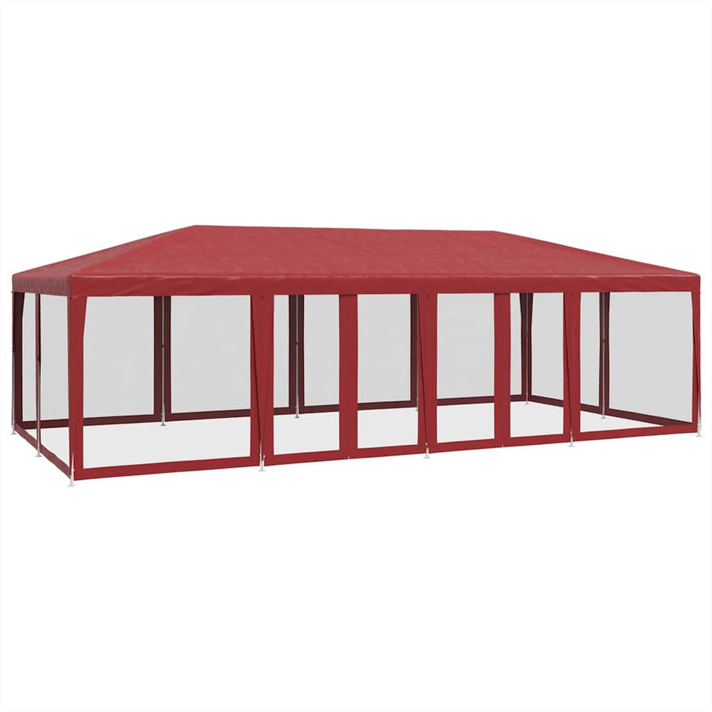 Rotes Partyzelt 8x4 m mit Mesh-Seiten