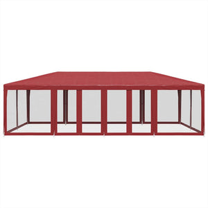 Rotes Partyzelt 8x4 m mit Mesh-Seiten