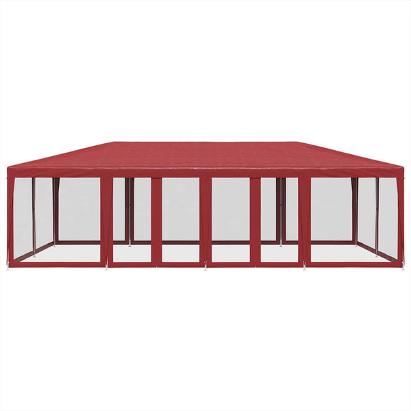 Rotes Partyzelt 8x4 m mit Mesh-Seiten