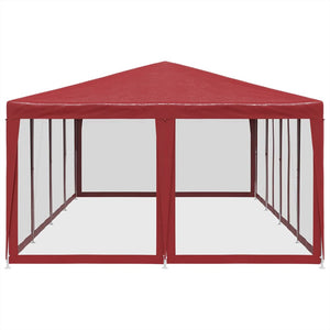 Rotes Partyzelt 8x4 m mit Mesh-Seiten