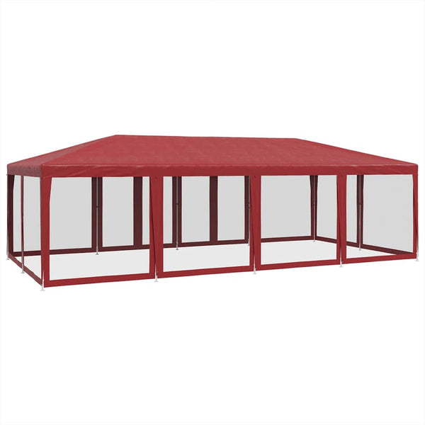 Rotes Partyzelt 8x4 m mit Mesh-Seiten