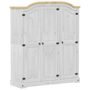 Weißer Kiefer Massivholz Kleiderschrank 151,5cm