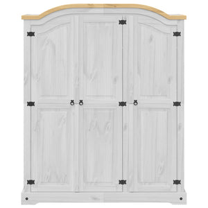 Weißer Kiefer Massivholz Kleiderschrank 151,5cm