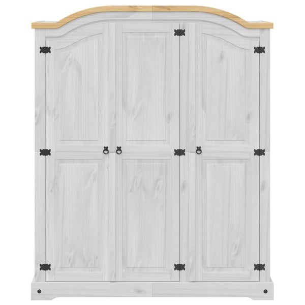 Weißer Kiefer Massivholz Kleiderschrank 151,5cm