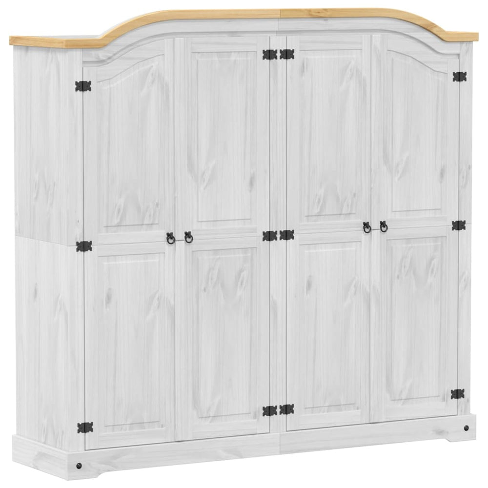 Kleiderschrank Corona Weiß Kiefer Massivholz