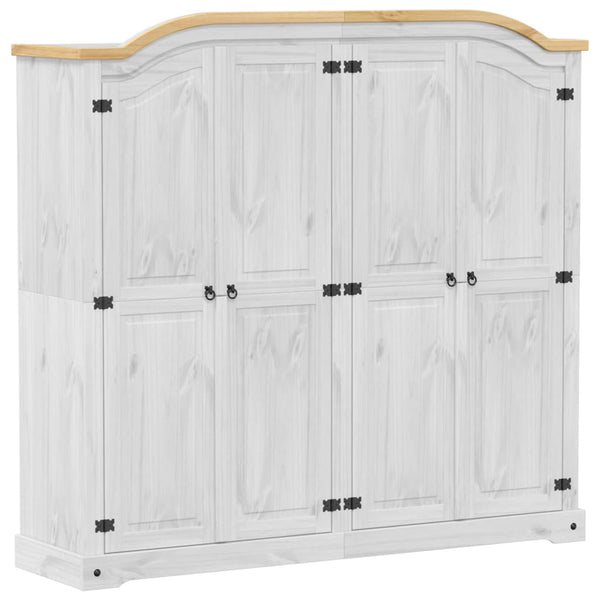 Kleiderschrank Corona Weiß Kiefer Massivholz