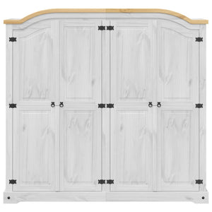 Kleiderschrank Corona Weiß Kiefer Massivholz