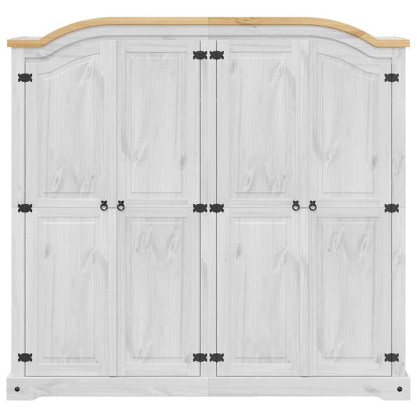 Kleiderschrank Corona Weiß Kiefer Massivholz