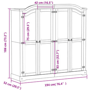 Kleiderschrank Corona Weiß Kiefer Massivholz