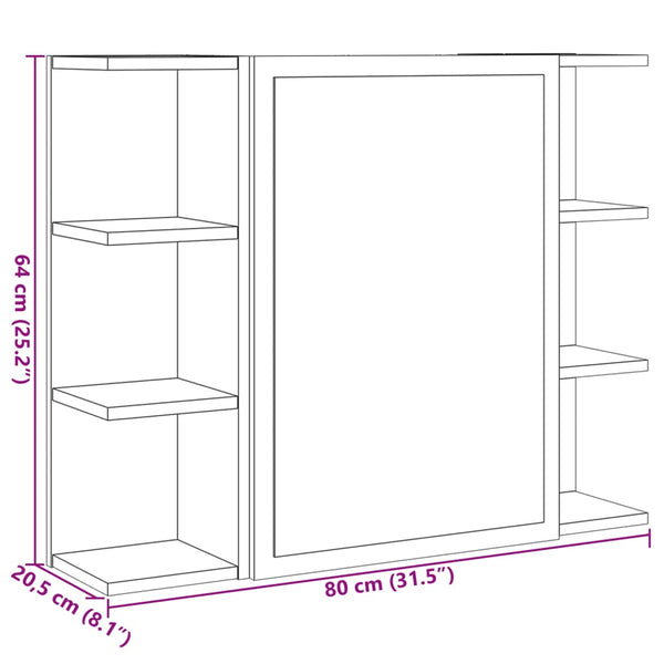 Bad-Spiegelschrank Sonoma-Eiche 80cm