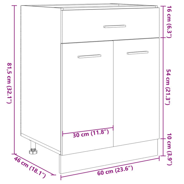 Unterschrank Lyon Sonoma-Eiche 60 cm
