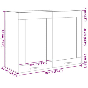 Hängeglasschrank Lyon Sonoma-Eiche 80 cm