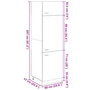 Kühlumbauschrank Lyon Sonoma-Eiche 60 cm