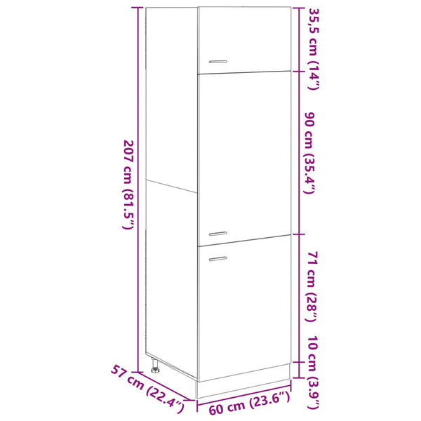 Kühlumbauschrank Lyon Sonoma-Eiche 60 cm