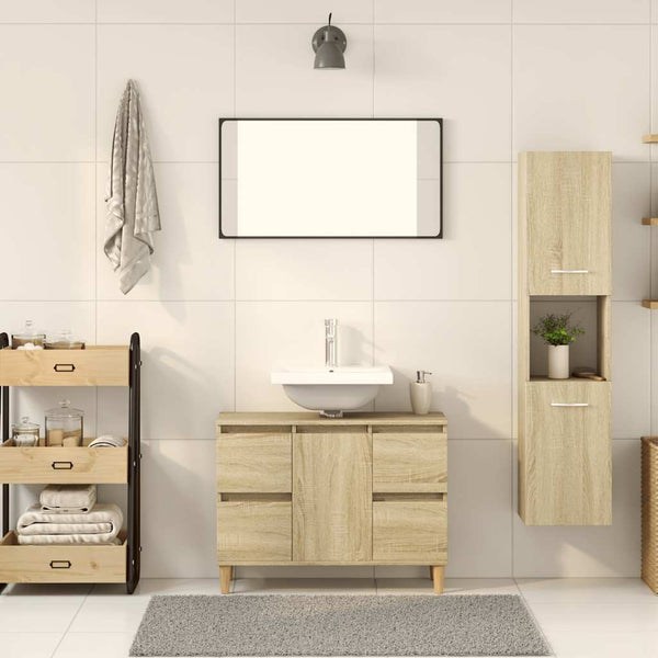 Badezimmerschrank Sonoma-Eiche 30x30x130 cm