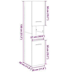 Badezimmerschrank Sonoma-Eiche 30x30x130 cm