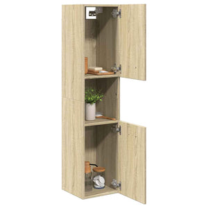 Badezimmerschrank Sonoma-Eiche 30x30x130 cm