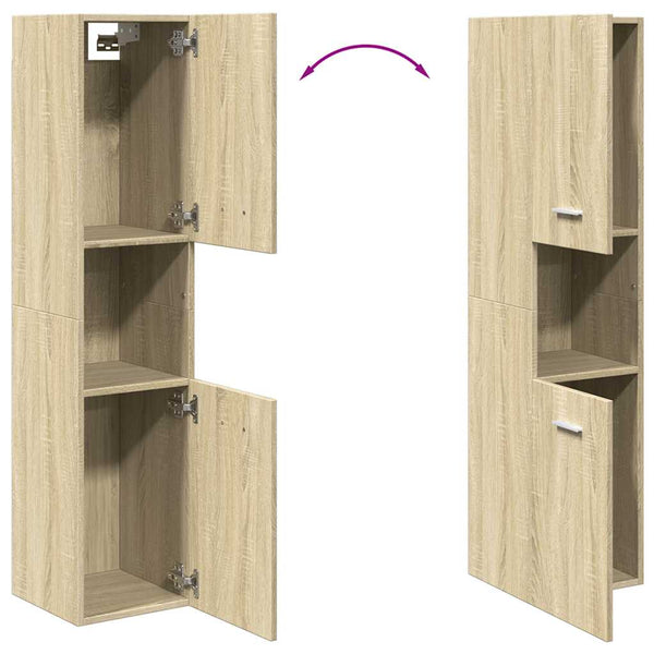 Badezimmerschrank Sonoma-Eiche 30x30x130 cm