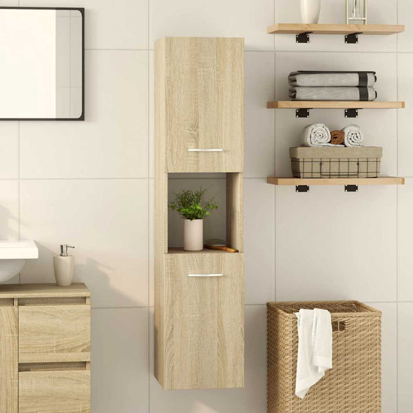 Badezimmerschrank Sonoma-Eiche 30x30x130 cm
