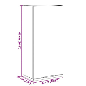 Wand-Badschrank Sonoma Eiche 32x20x67 cm