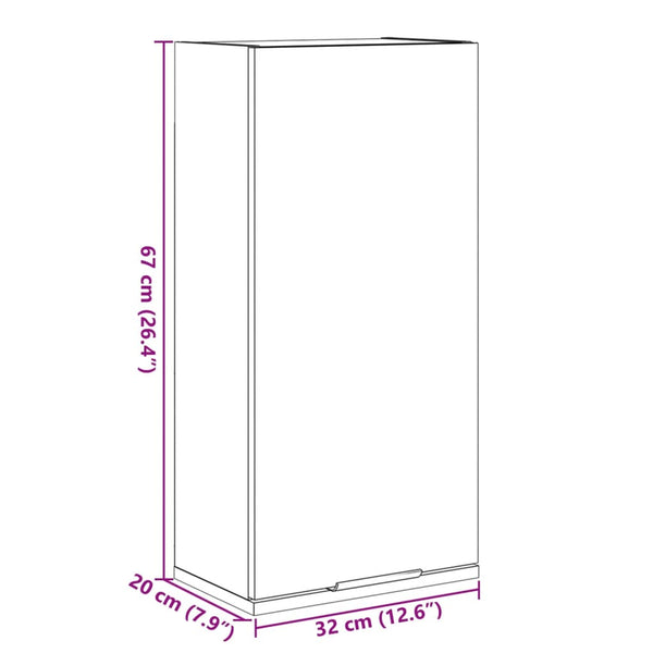 Wand-Badschrank Sonoma Eiche 32x20x67 cm