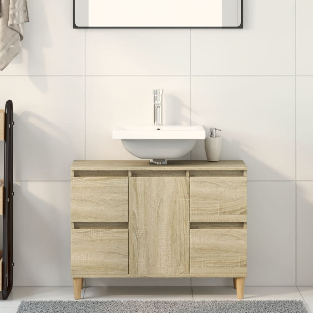 Waschbeckenunterschrank Sonoma-Eiche 80 cm