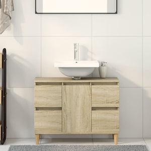 Waschbeckenunterschrank Sonoma-Eiche 80 cm