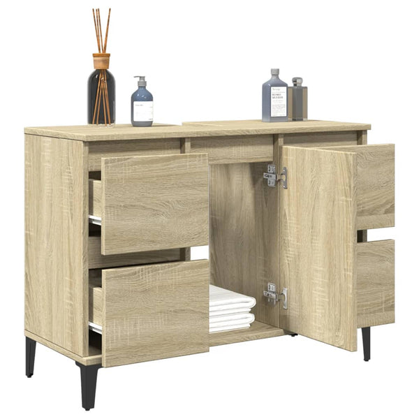 Waschbeckenunterschrank Sonoma-Eiche 80 cm