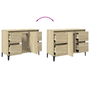 Waschbeckenunterschrank Sonoma-Eiche 80 cm