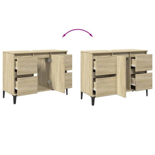 Waschbeckenunterschrank Sonoma-Eiche 80 cm