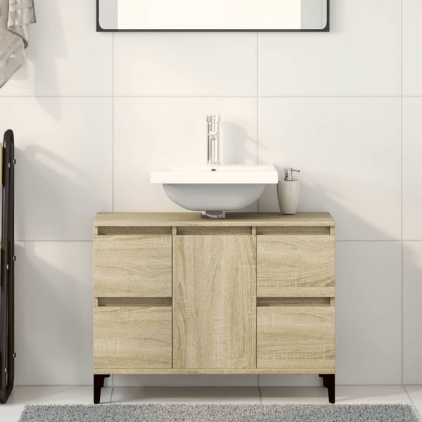 Waschbeckenunterschrank Sonoma-Eiche 80 cm