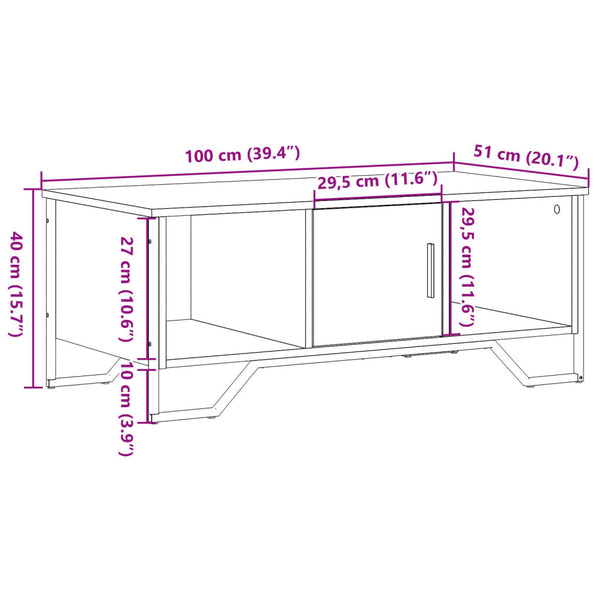 Couchtisch Braun Eichen-Optik 100 cm