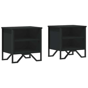 Nachttisch Schwarz 2er Set 40x30x40cm