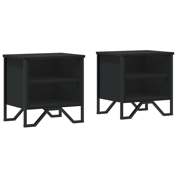 Nachttisch Schwarz 2er Set 40x30x40cm